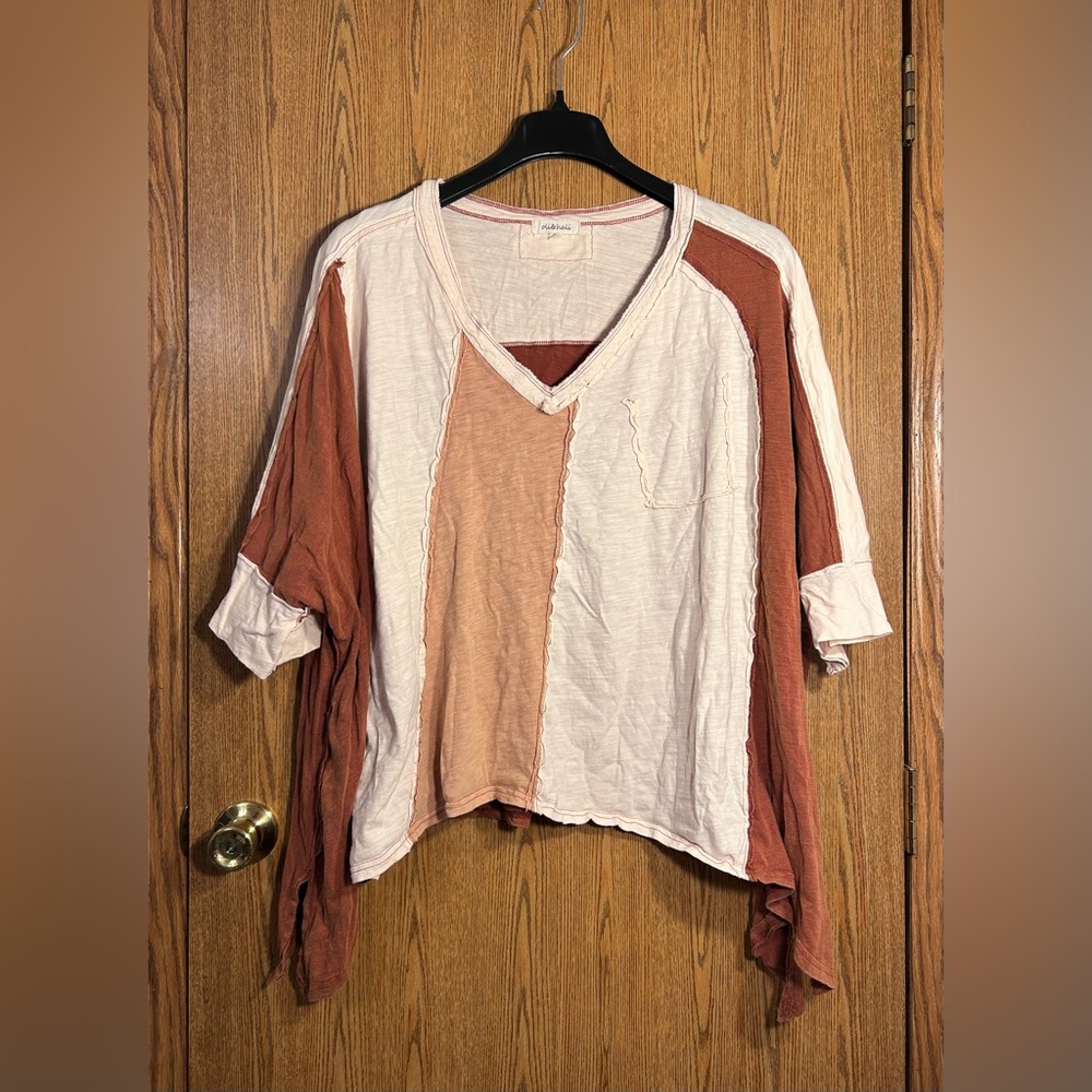 Oli & Hali Boho Patchwork Oversized Top - Picture 1 of 5